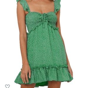 Green Ditsy Print Dress